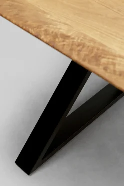 Matbord Symphony, 200x100cm - Massiv Ek/Svart Kryssben - KARE Design