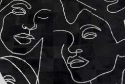 Matta Art Faces - Svart, Ø250cm - KARE Design