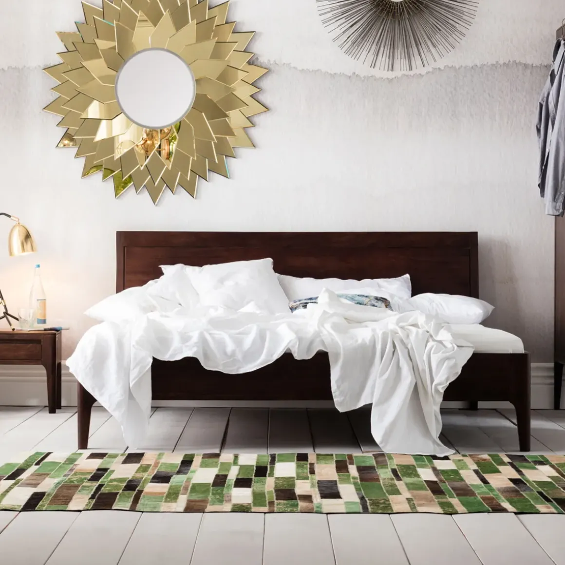 Matta Brick - Grön Patchwork Läder, 170x240cm - KARE Design