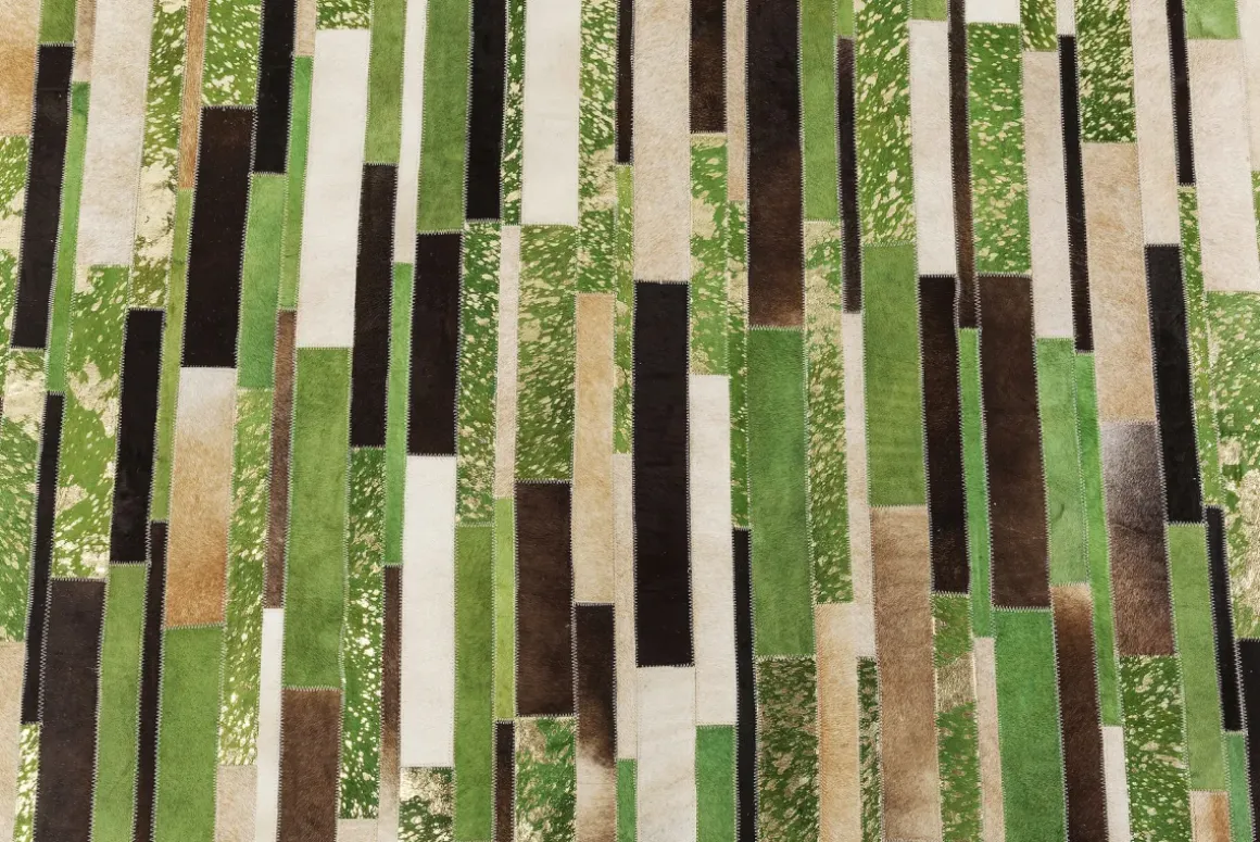 Matta Brick - Grön Patchwork Läder, 170x240cm - KARE Design