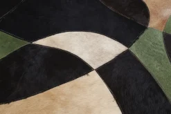 Matta Ovado Colore - Grön/Beige/Svart Läder, 240x170cm - KARE Design