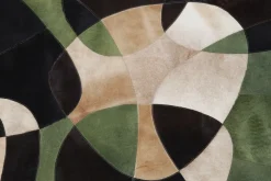 Matta Ovado Colore - Grön/Beige/Svart Läder, 240x170cm - KARE Design