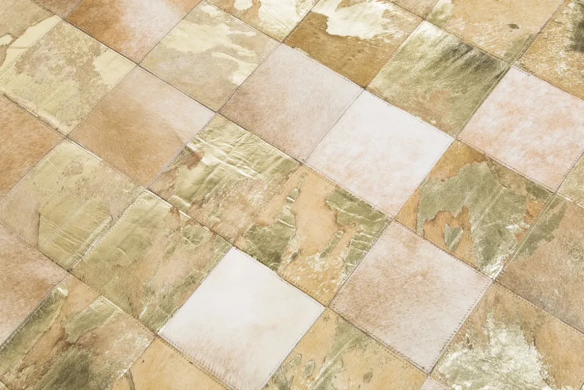 Matta Vegas Läder Guld, 240x170cm - KARE Design