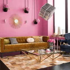 Matta Vegas Läder Guld, 240x170cm - KARE Design