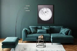 Pall - Fotpall Gianni - Mörkgrön sammet - KARE Design
