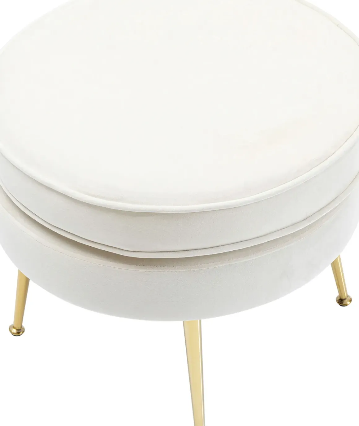 Pall Water Lily - Sittpuff i Vit Sammet, Ø50cm - KARE Design
