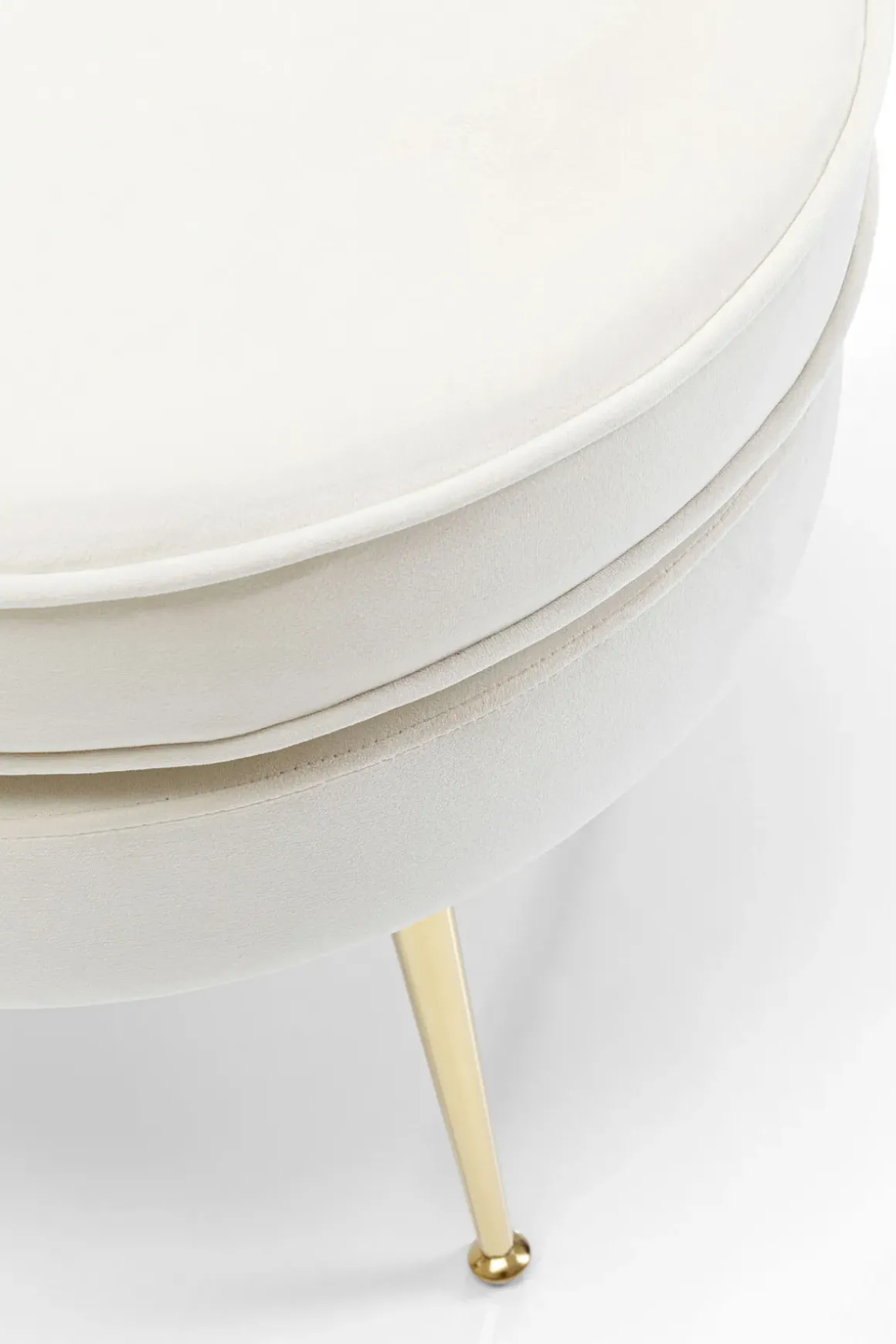 Pall Water Lily - Sittpuff i Vit Sammet, Ø50cm - KARE Design