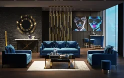 Pendelarmatur Living Vegas Deluxe - Mässing, LED - KARE Design