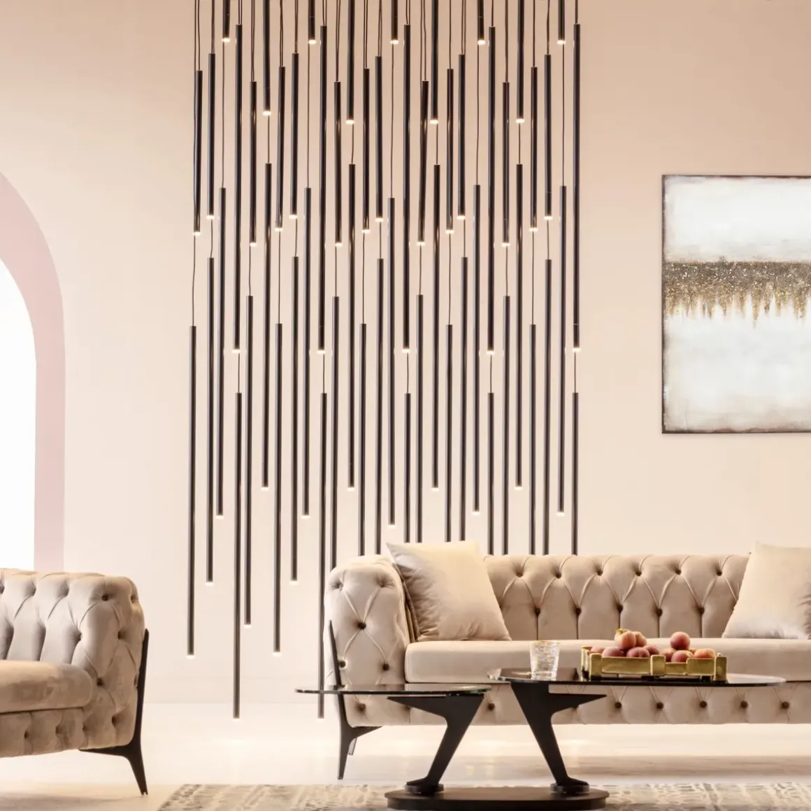 Pendelarmatur Living Vegas Deluxe - Matt Svart, LED - KARE Design