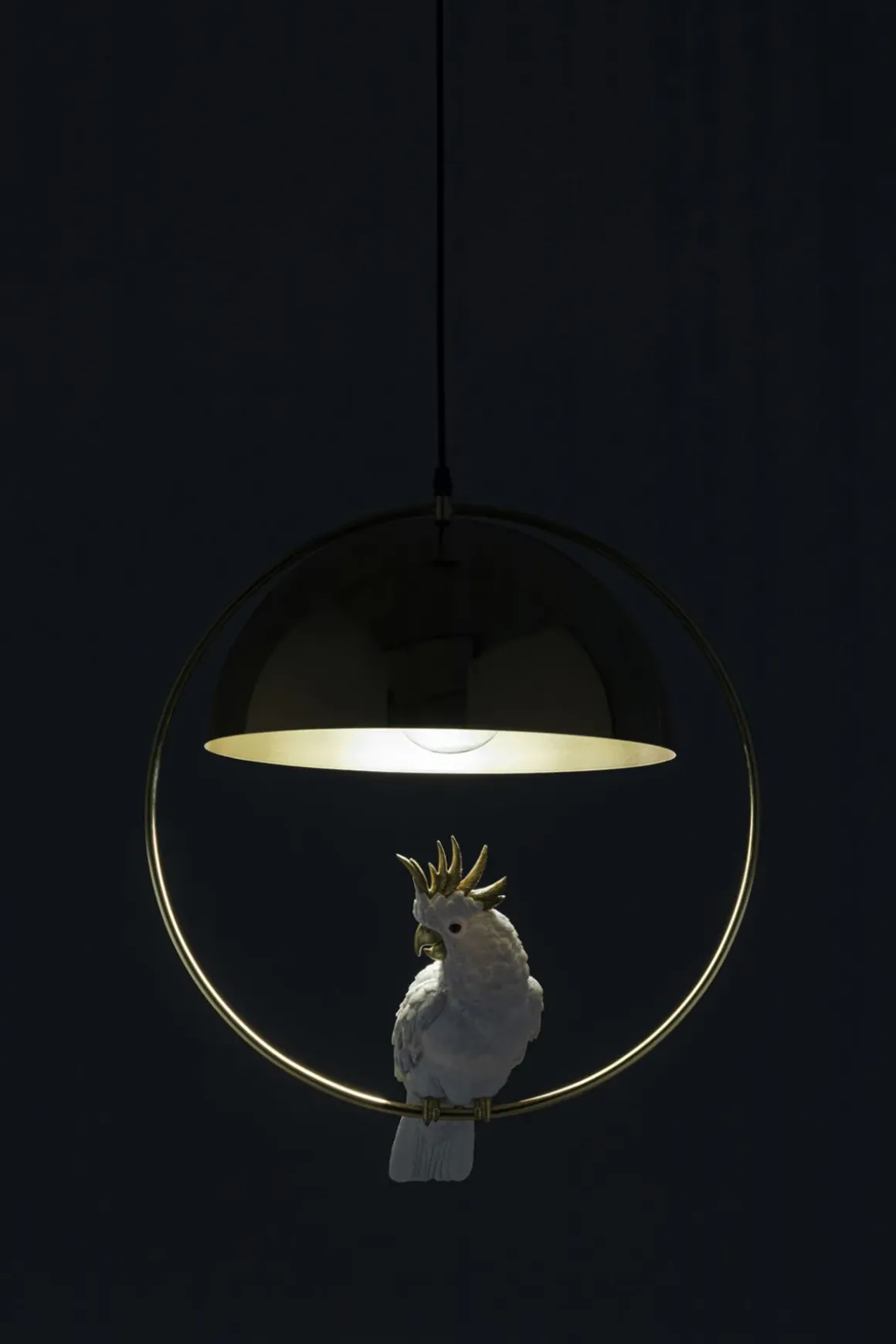 Pendel Cockatoo - Taklampa med Kakadua/Mässingsfinish - KARE Design