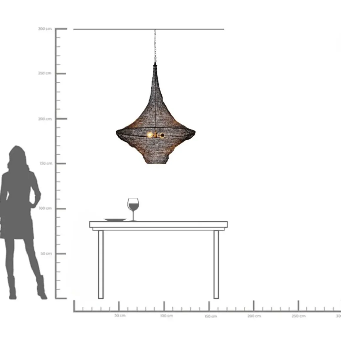 Pendel Cocoon Svart - Taklampa av nät, Ø89cm - KARE Design