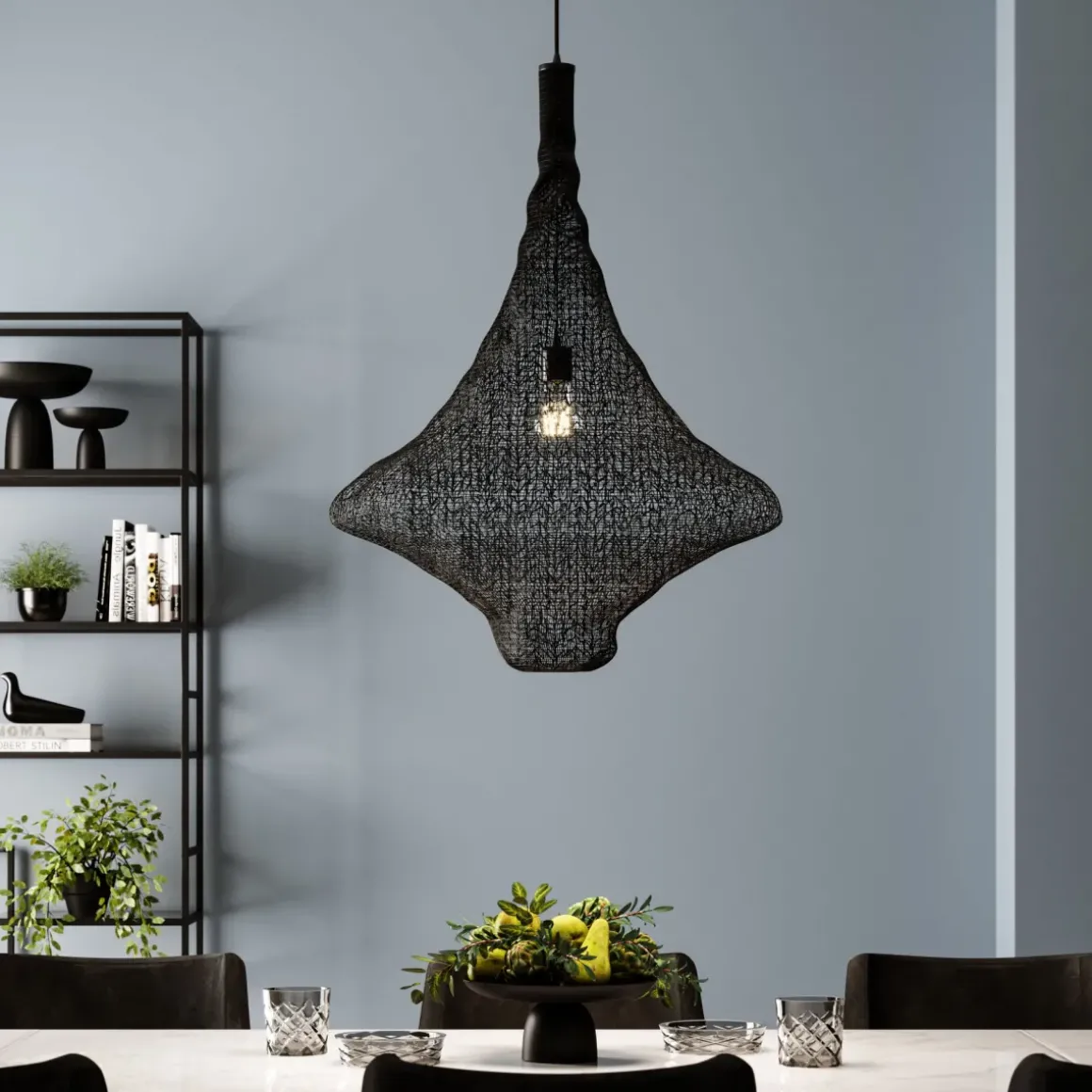 Pendel Cocoon Svart - Taklampa av nät, Ø89cm - KARE Design