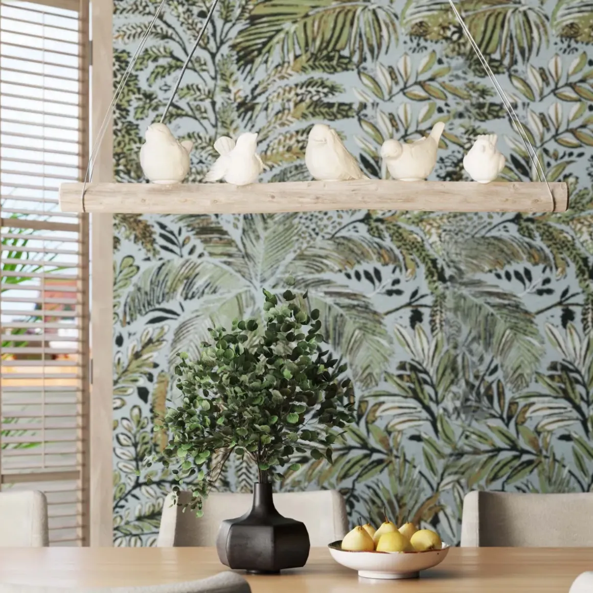 Pendel Dining Birds - Taklampa med Fåglar på Gren, 120cm - KARE Design