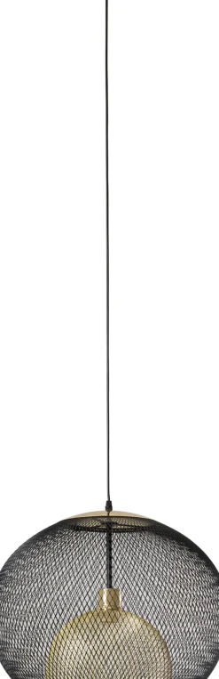 Pendel Grato - Klotformad Taklampa, Nät Svart/Guld, Ø45cm - KARE Design