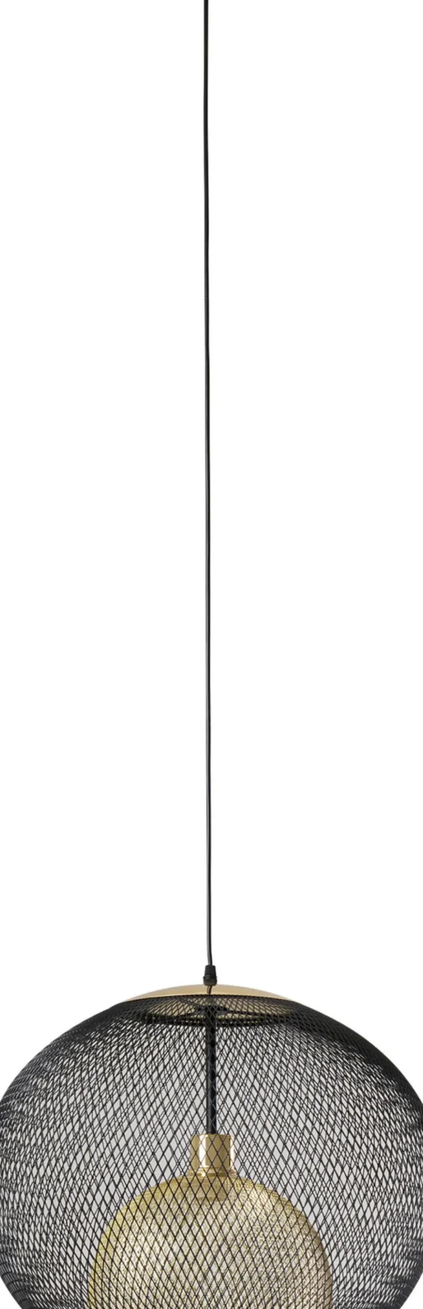 Pendel Grato - Klotformad Taklampa, Nät Svart/Guld, Ø45cm - KARE Design