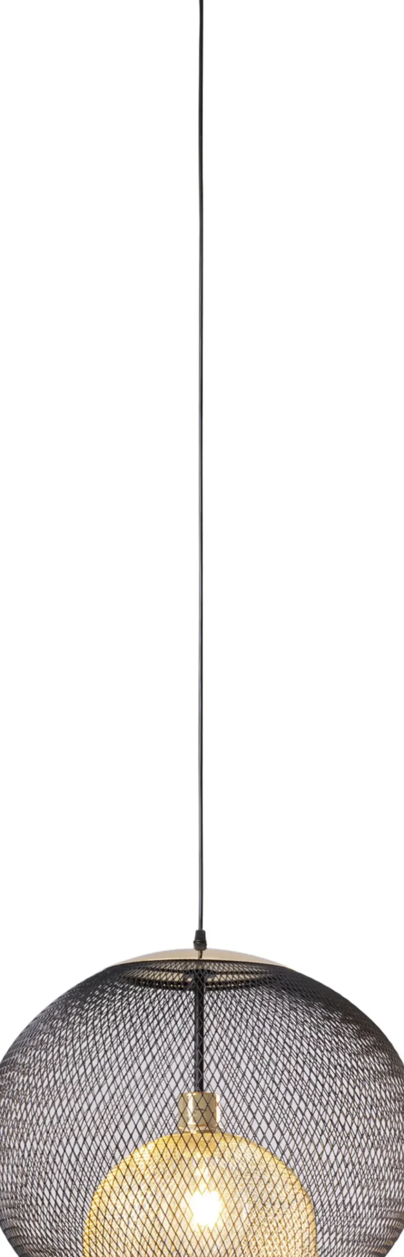 Pendel Grato - Klotformad Taklampa, Nät Svart/Guld, Ø45cm - KARE Design