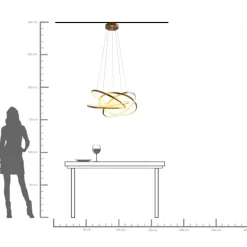 Pendel Saturn - Taklampa med Ringar i Guld LED, Ø75cm - KARE Design