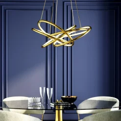 Pendel Saturn - Taklampa med Ringar i Guld LED, Ø75cm - KARE Design