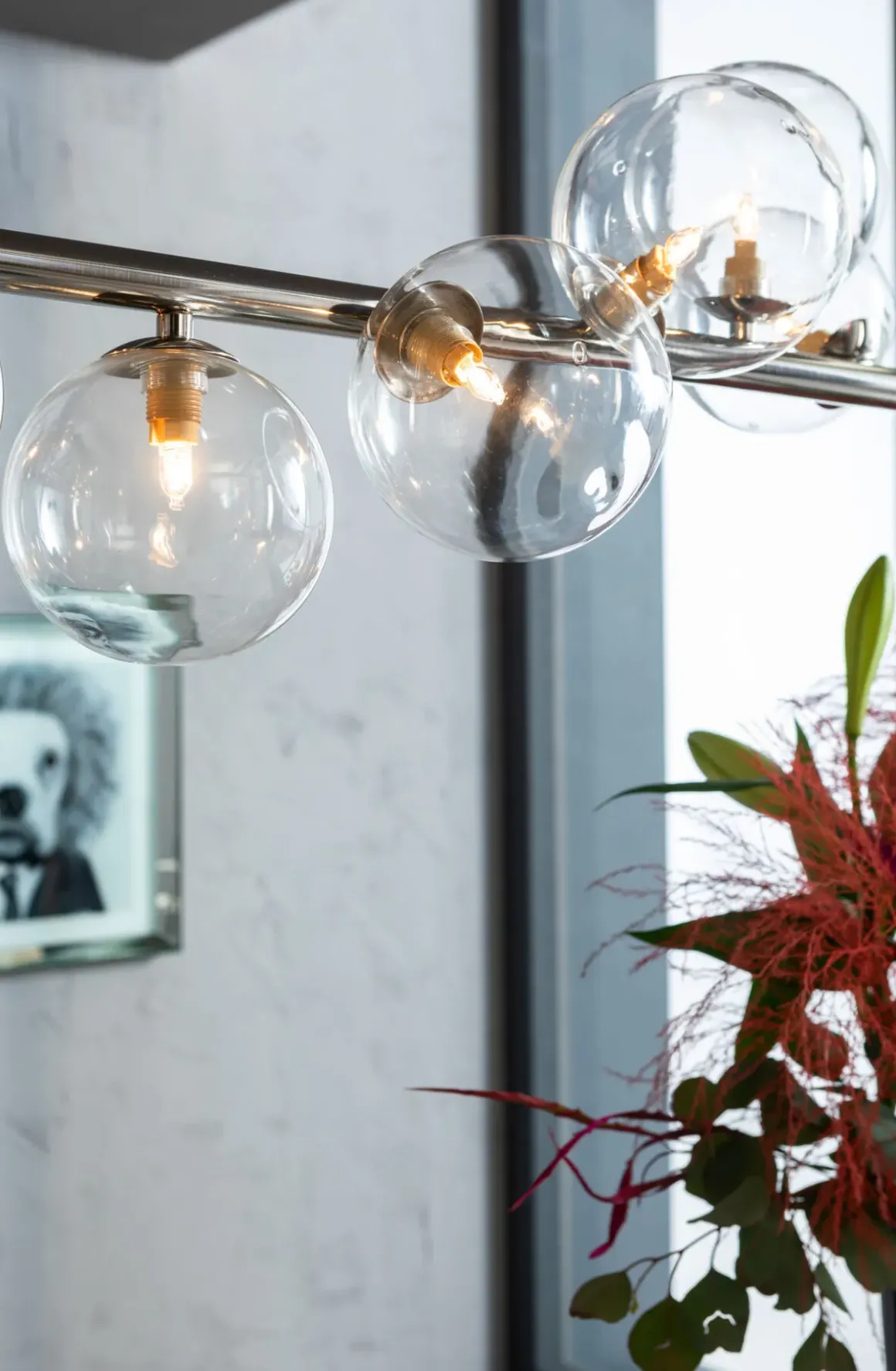 Pendel Scala Klot - Taklampa Krom/Glas 150 cm - KARE Design