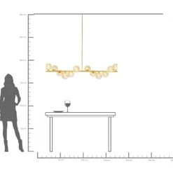Pendel Scala Klot - Taklampa Mässing/Glas 150 cm - KARE Design