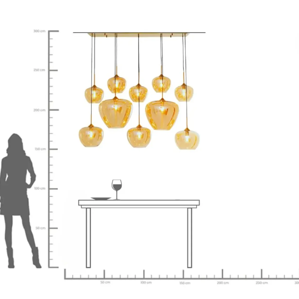 Pendel Sphere - Taklampa Amber, 160cm - KARE Design
