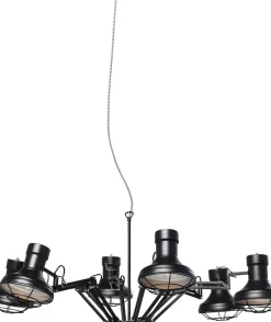 Pendel Spider Multi - Taklampa Svart, 6 Skärmar - KARE Design