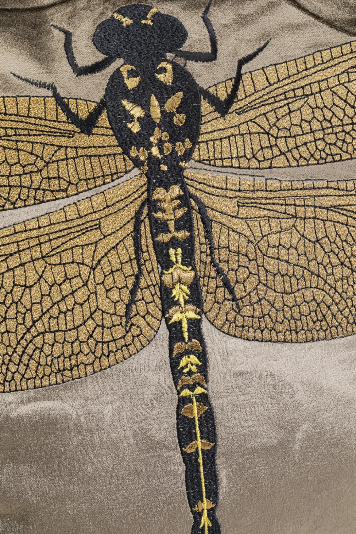 Prydnadskudde Glitter Dragonfly - Trollslända, Brun, 40x40cm - KARE Design