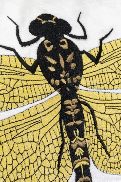 Prydnadskudde Glitter Dragonfly - Trollslända, Vit, 40x40cm - KARE Design