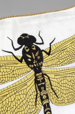 Prydnadskudde Glitter Dragonfly - Trollslända, Vit, 40x40cm - KARE Design