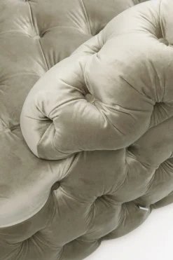 Schäslong Santa Barbara, Beige Sammet, 162cm - KARE Design