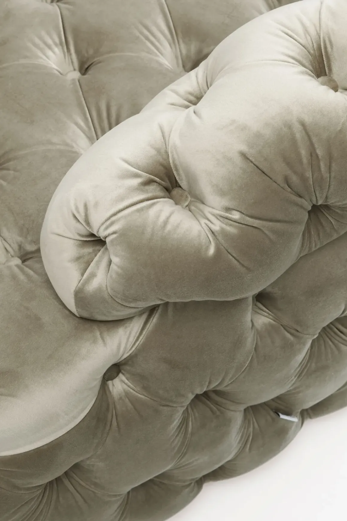 Schäslong Santa Barbara, Beige Sammet, 162cm - KARE Design