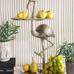 Serveringsfat Flamingo - Högt Fat, Silver - KARE Design