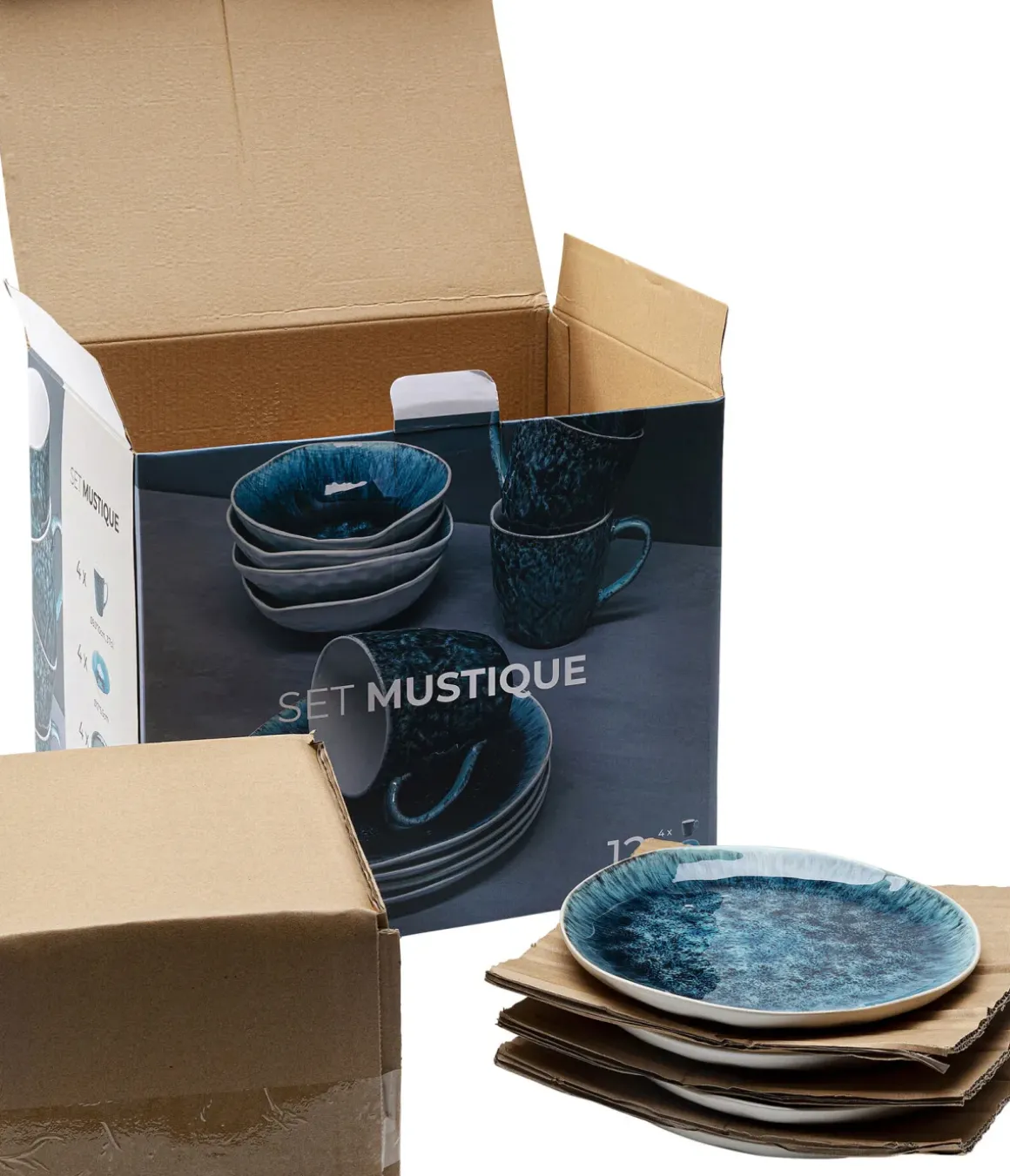 Servis Mustique Blå Keramik, 12-delar - KARE Design