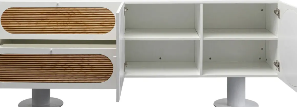 Sideboard Atomic - Natur/Vit, 183x76cm - KARE Design