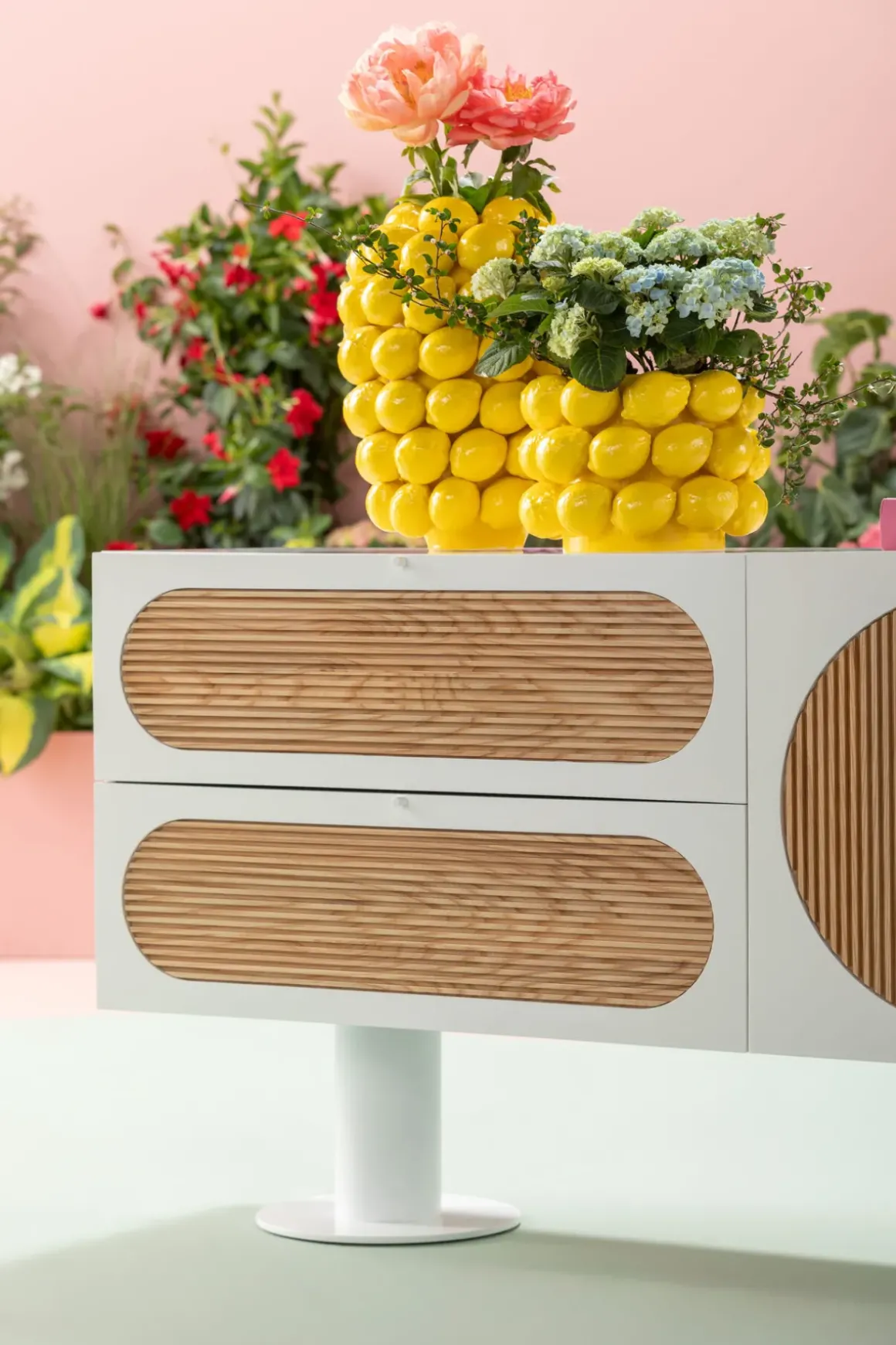 Sideboard Atomic - Natur/Vit, 183x76cm - KARE Design