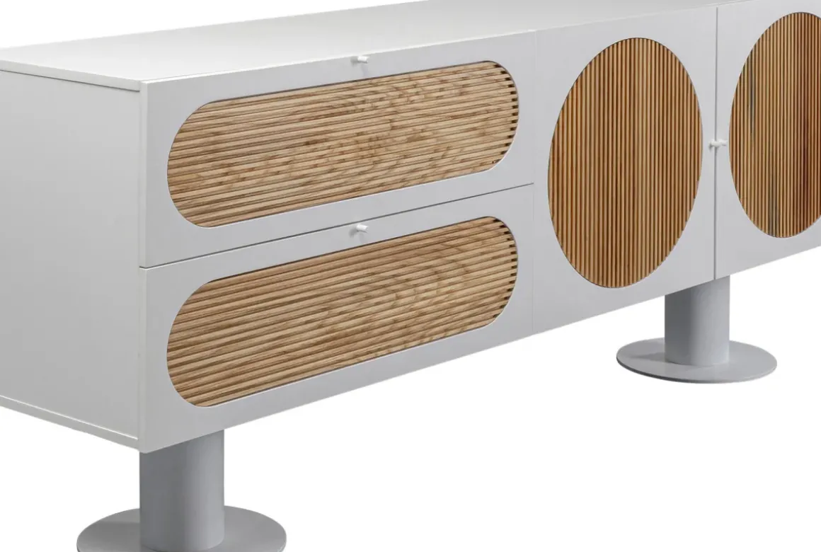 Sideboard Atomic - Natur/Vit, 183x76cm - KARE Design