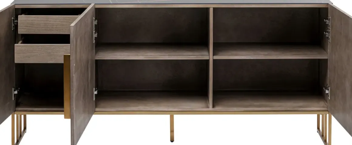 Sideboard Cesaro Ask, 3 Dörrar, 75x160cm - KARE Design