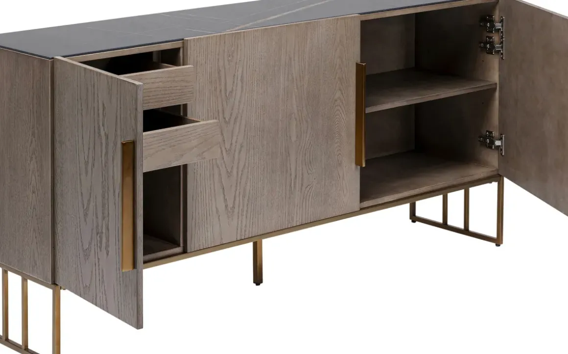Sideboard Cesaro Ask, 3 Dörrar, 75x160cm - KARE Design