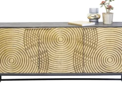 Sideboard Circulo - Guld/Svart 3 Dörrar, 80x160cm - KARE Design