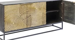 Sideboard Circulo - Guld/Svart 3 Dörrar, 80x160cm - KARE Design