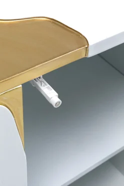 Sideboard Cracked - Vit/Guld, 4 Dörrar, 80x165cm - KARE Design