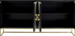 Sideboard Electro - Svart/Mässing 4 Dörrar, 80x160cm - KARE Design