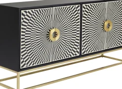 Sideboard Electro - Svart/Mässing 4 Dörrar, 80x160cm - KARE Design