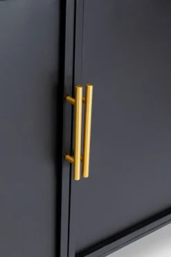 Sideboard Fence - Svart, Glas, Guld, 120x70cm - KARE Design