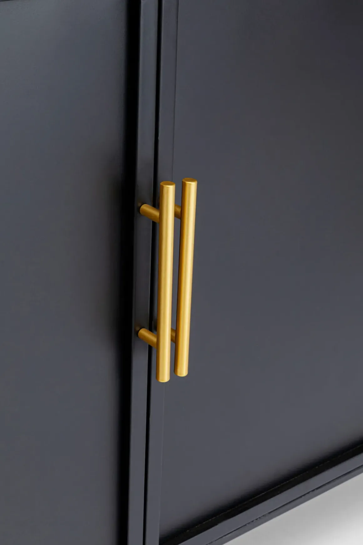 Sideboard Fence - Svart, Glas, Guld, 120x70cm - KARE Design