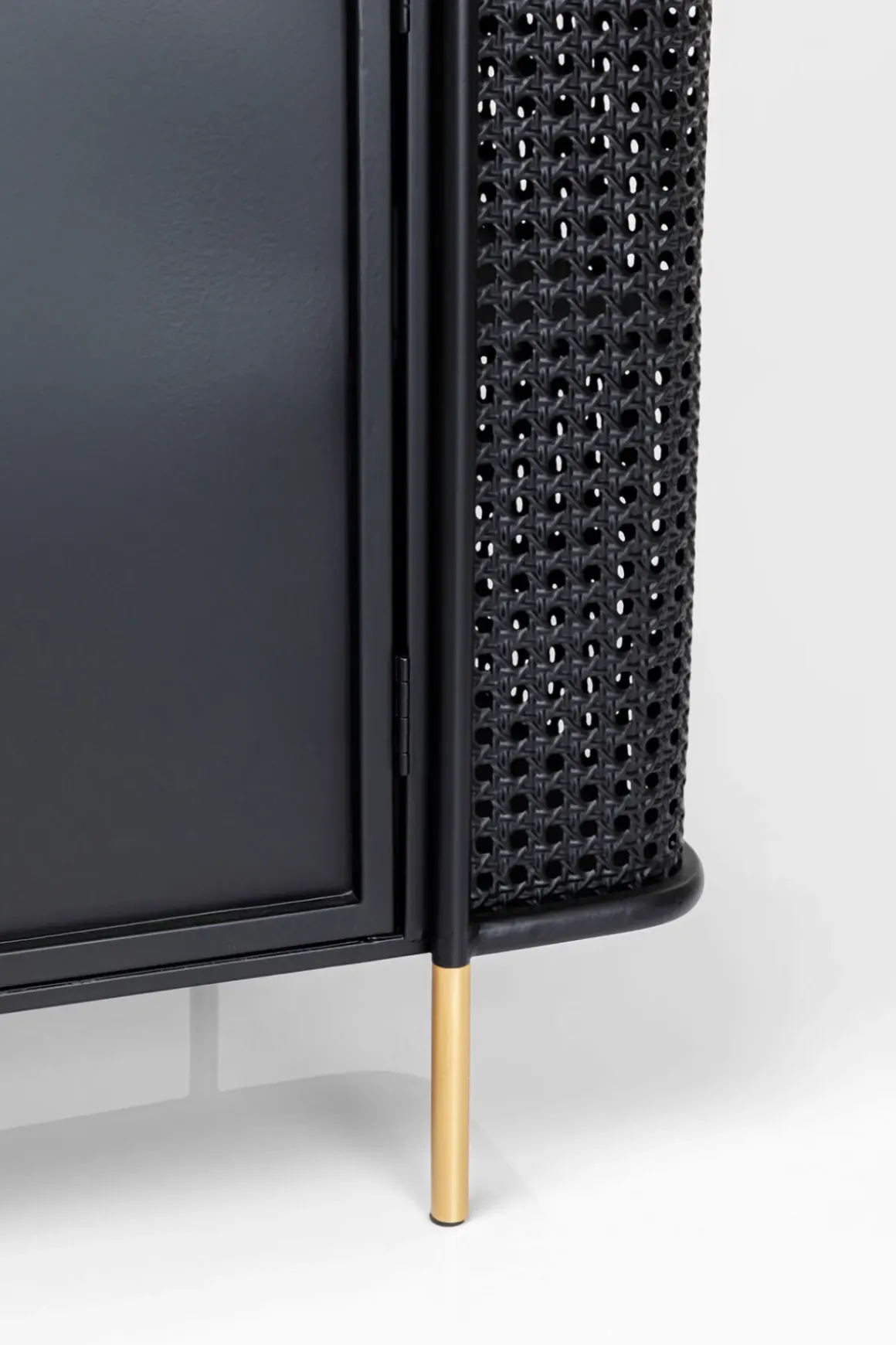 Sideboard Fence - Svart, Glas, Guld, 120x70cm - KARE Design
