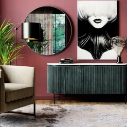 Sideboard Glenn - Mörkgrå Trästruktur/ Marmor, 75x160cm - KARE Design