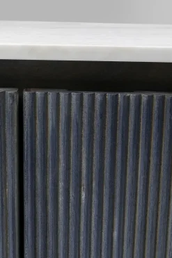 Sideboard Glenn - Mörkgrå Trästruktur/ Marmor, 75x160cm - KARE Design