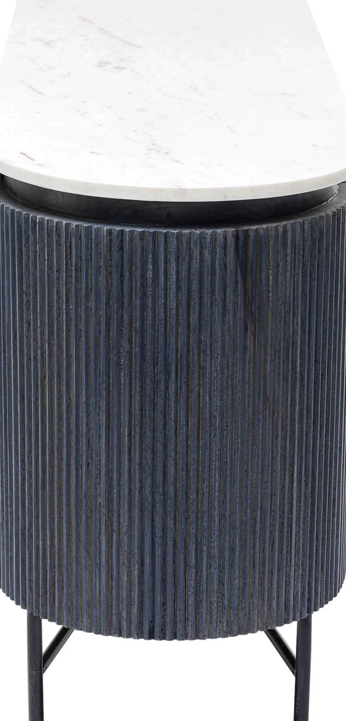 Sideboard Glenn - Mörkgrå Trästruktur/ Marmor, 75x160cm - KARE Design