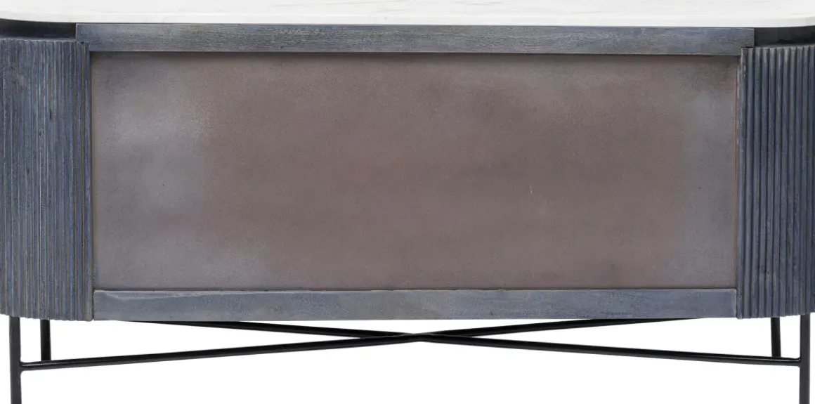 Sideboard Glenn - Mörkgrå Trästruktur/ Marmor, 75x160cm - KARE Design